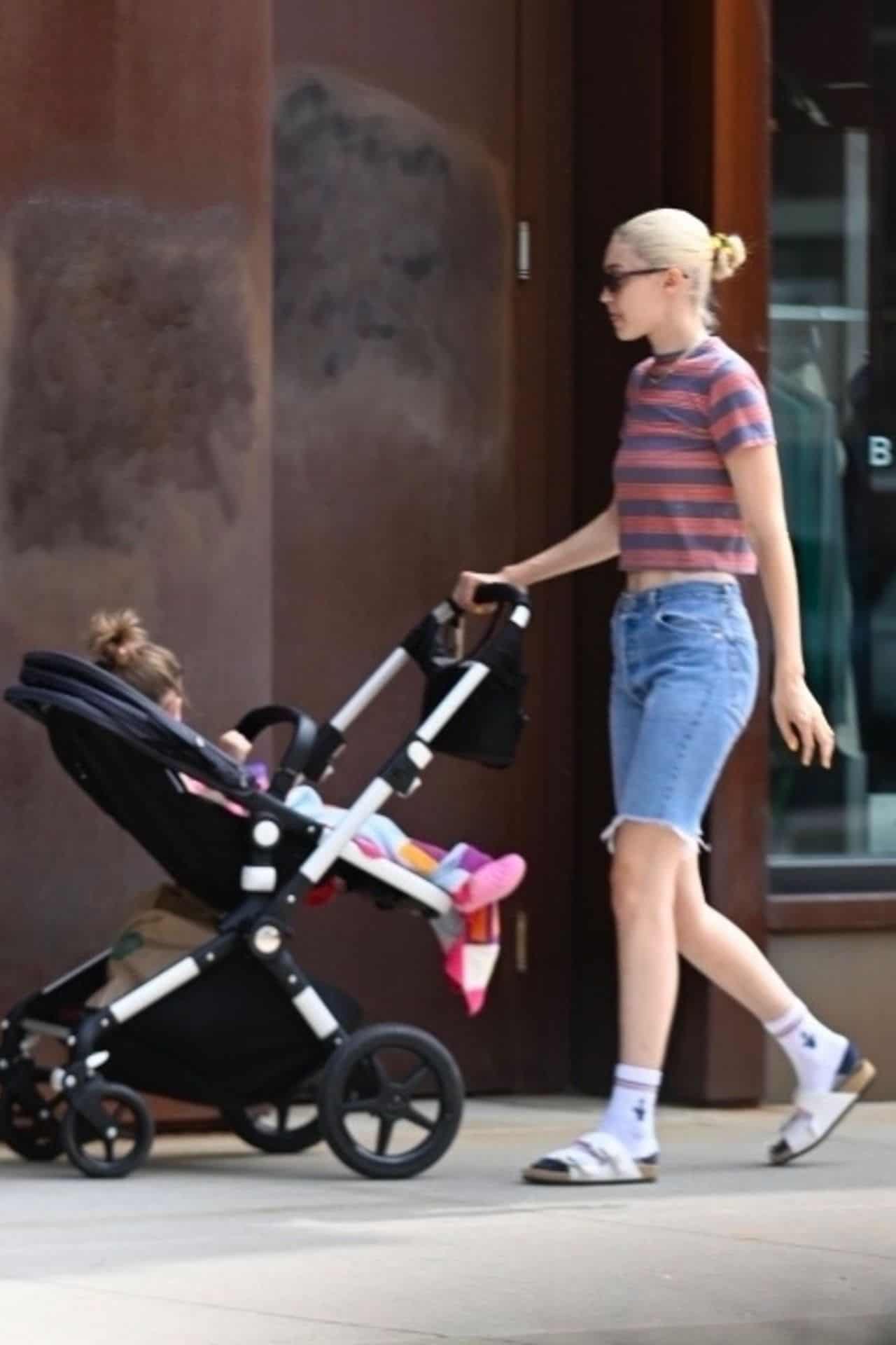 Gigi Hadid Takes her Daughter Khai for a Stroll Outside her Apartment in NY