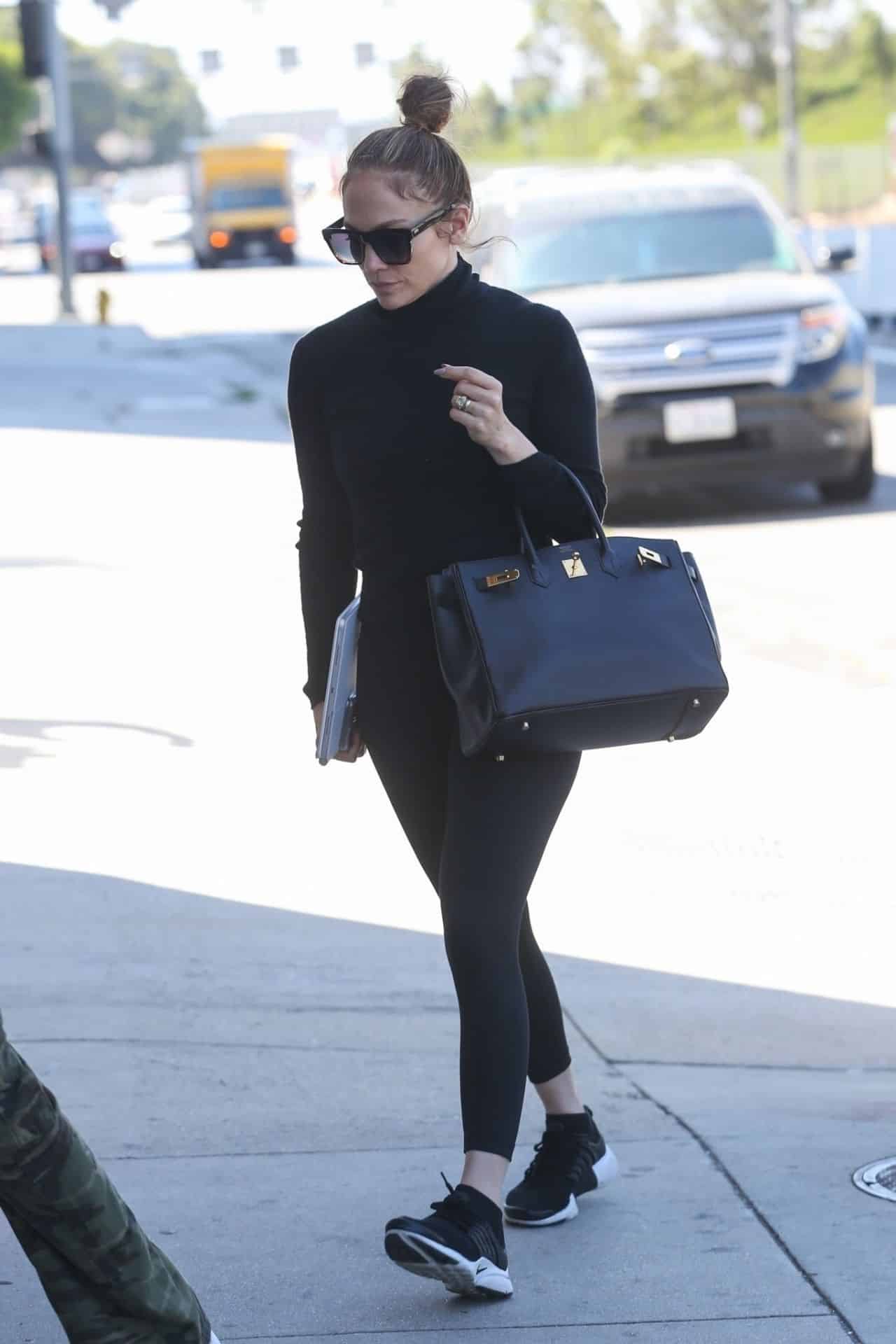 Jennifer Lopez Looks Chic in All-black at her Business Meeting in LA