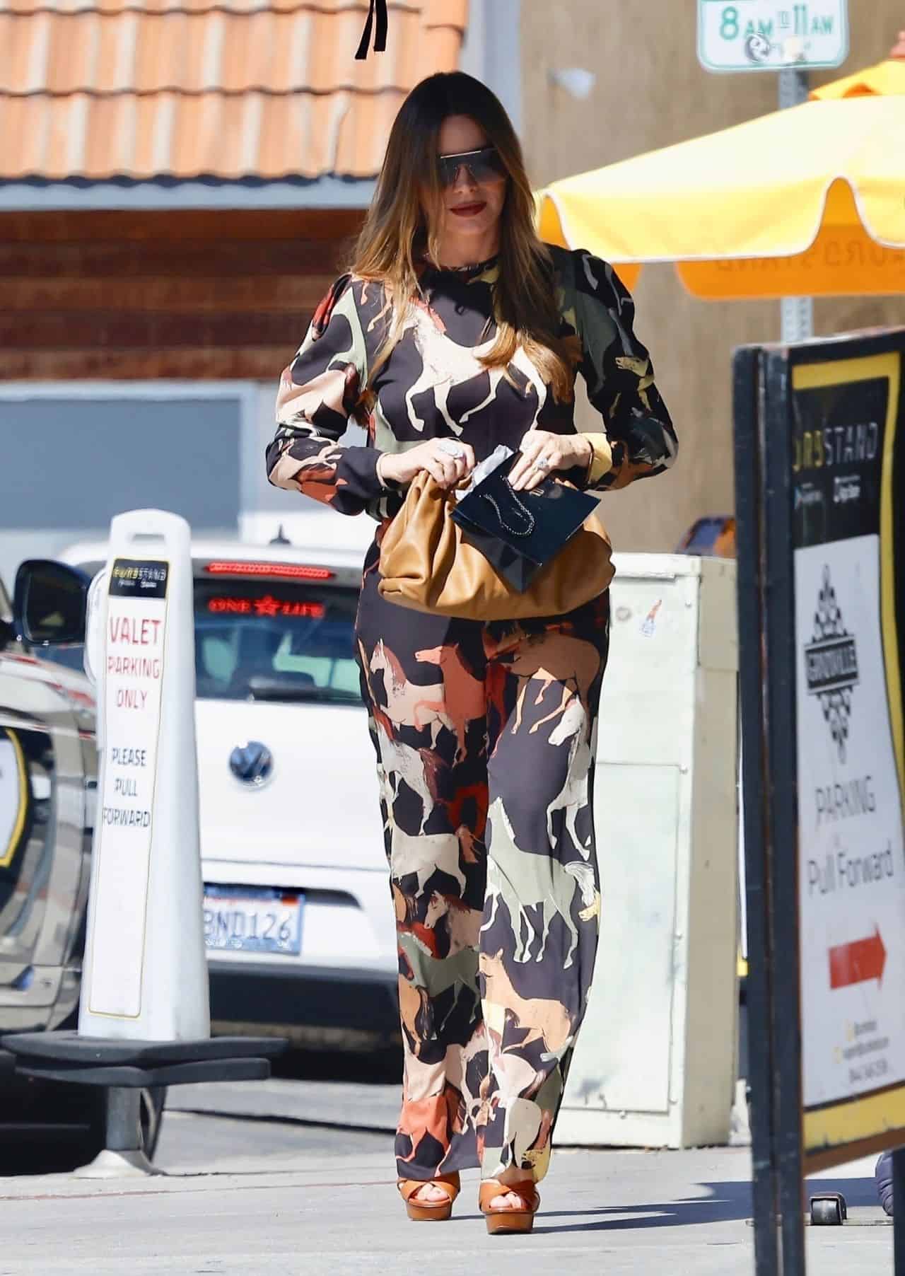 Sofia Vergara in a Horse-Print Jumpsuit Out in Los Angeles 10/08/2022