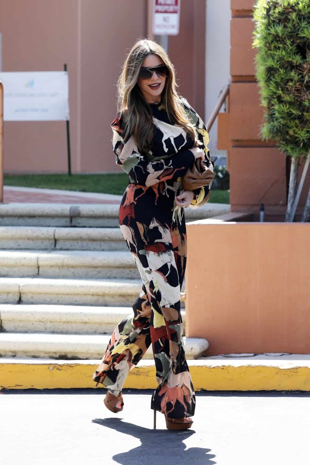 Sofia Vergara in a Horse-Print Jumpsuit Out in Los Angeles 10/08/2022