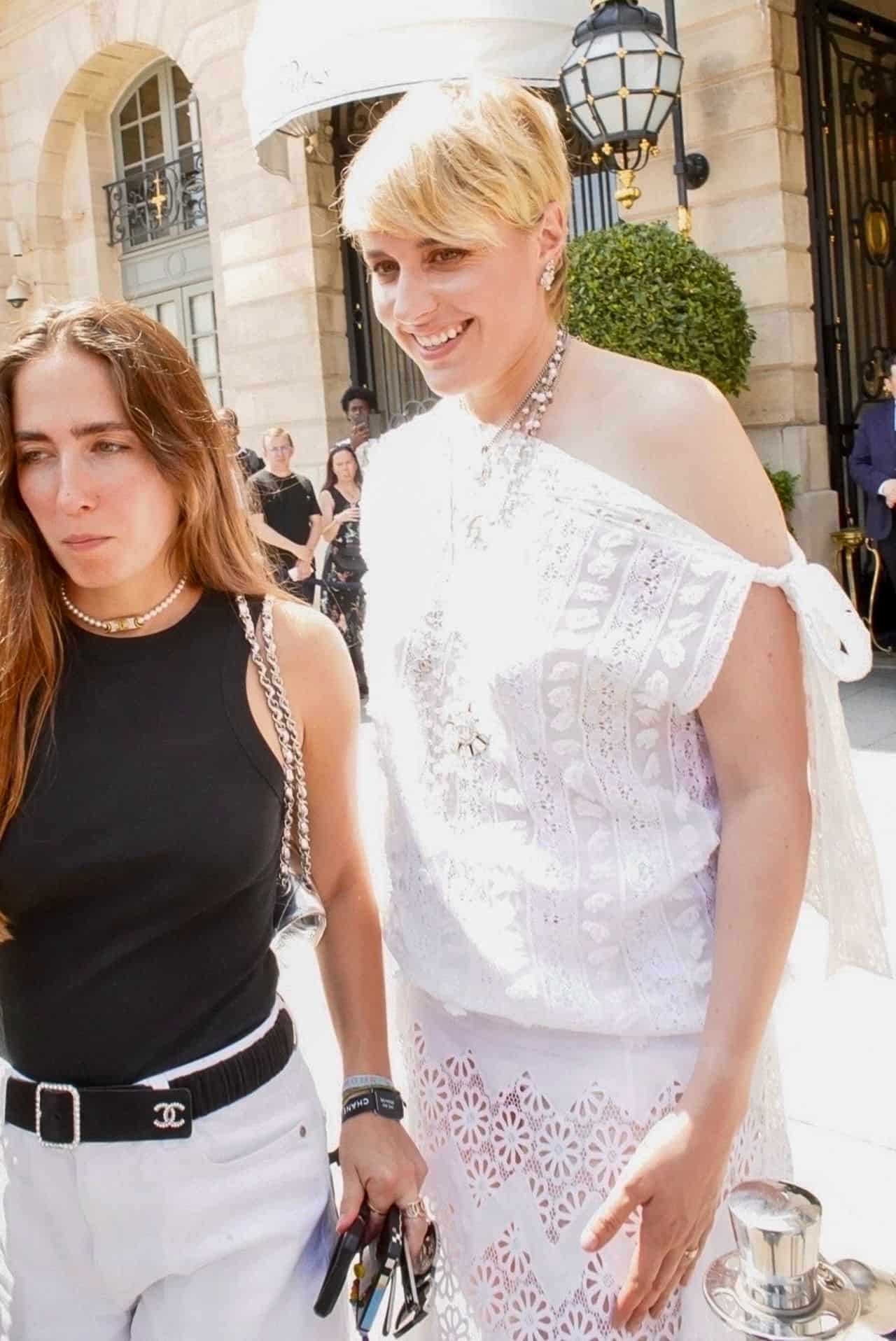 Greta Gerwig and Dawn Landes Exit Their Hotel in Paris - 06-25-2024 - 1