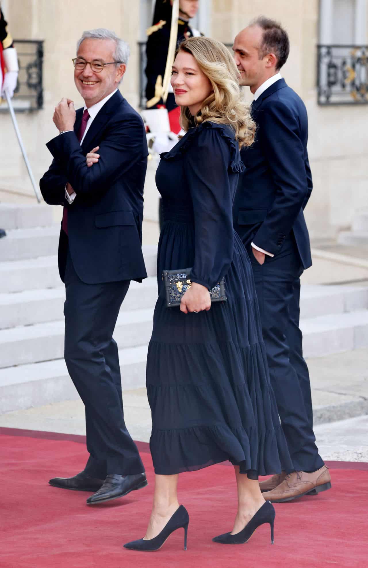 Lea Seydoux Arriving the Presidential Palace Elysee for an Official State Dinner in Paris 06-08-2024 - 1