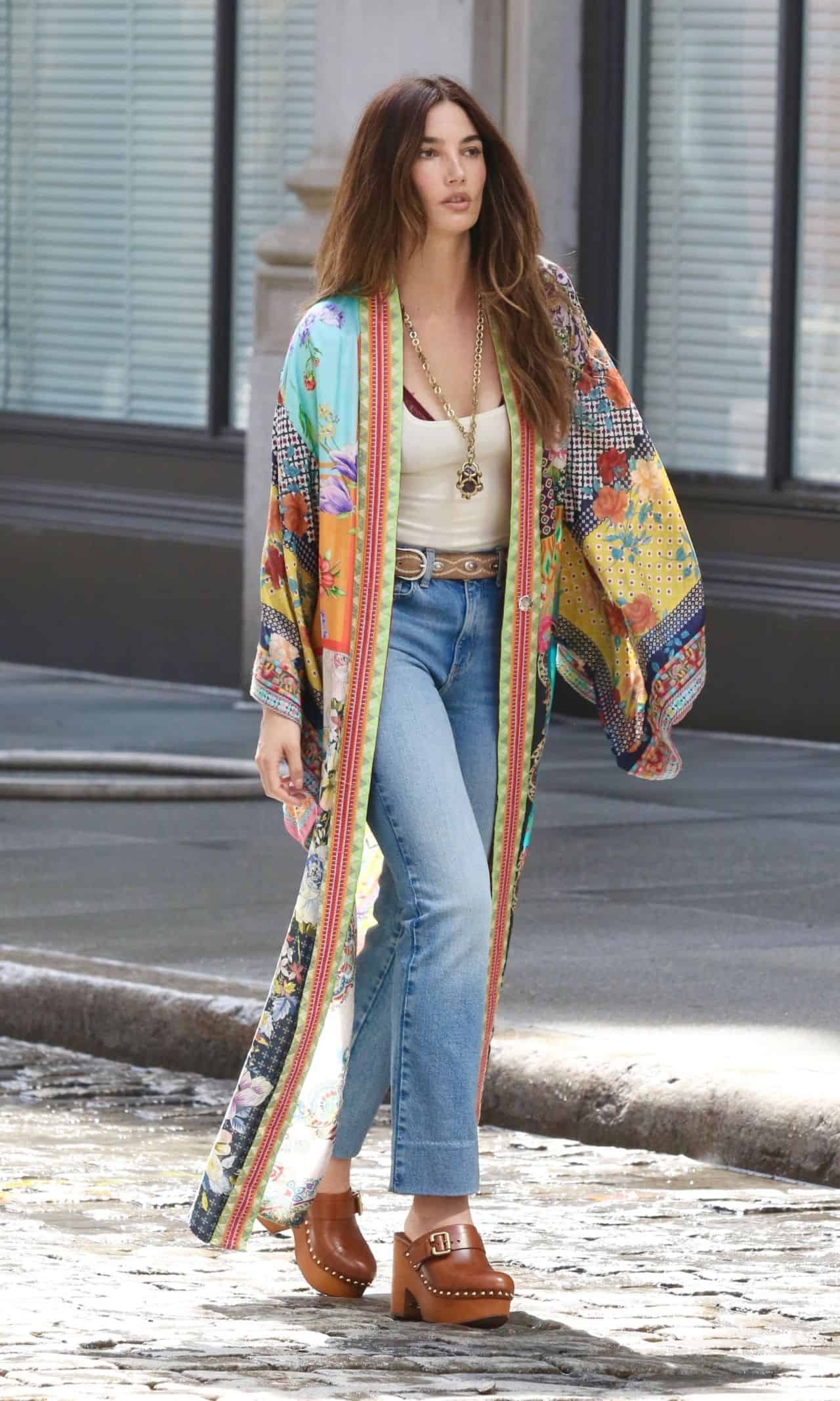 Lily Aldridge Photoshoot - Channeling Hippie Chic In NYC With Timeless Elegance - 1