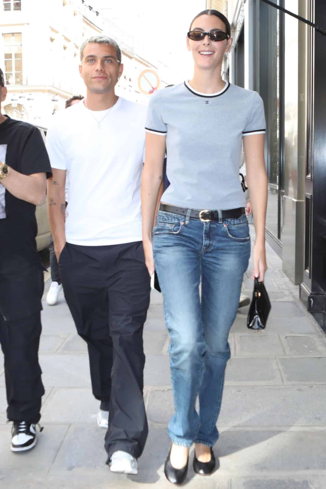 Vittoria Ceretti - Casual Chic in Jeans and Gray T-Shirt in Paris - June 24, 2024 - 1