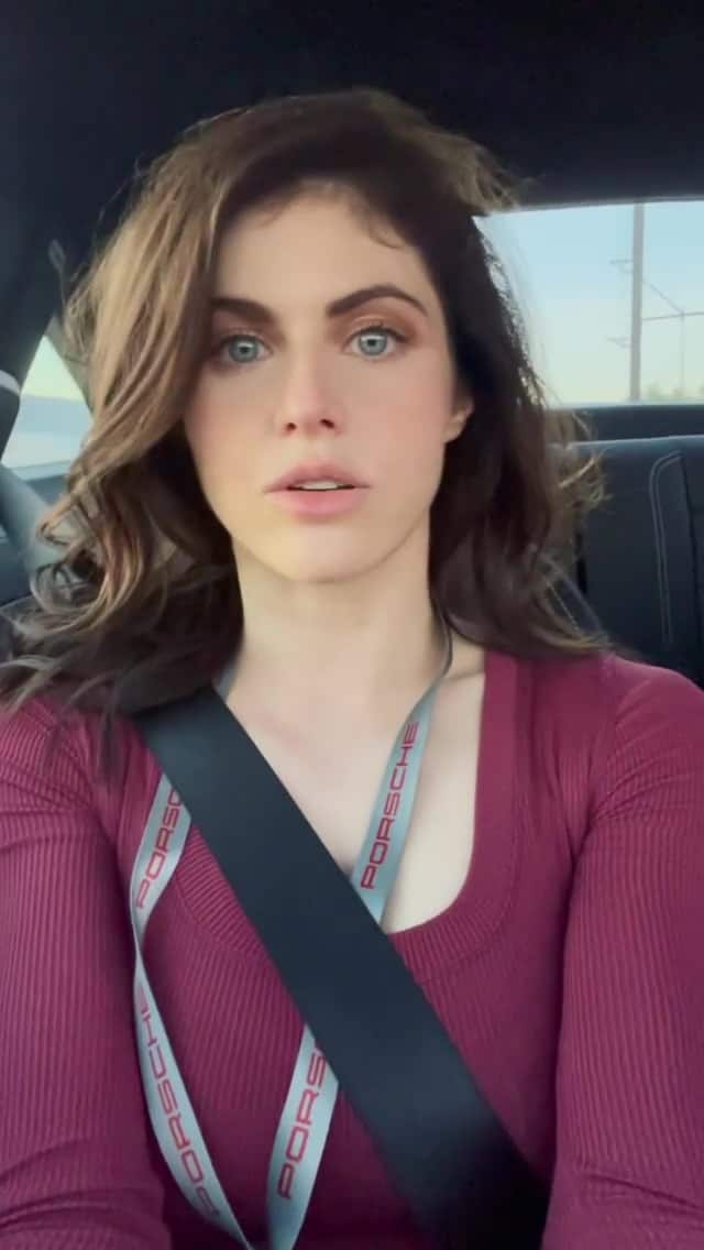 Alexandra Daddario Enjoys a Ride in a Porsche with a Famous Race Car Driver - 1