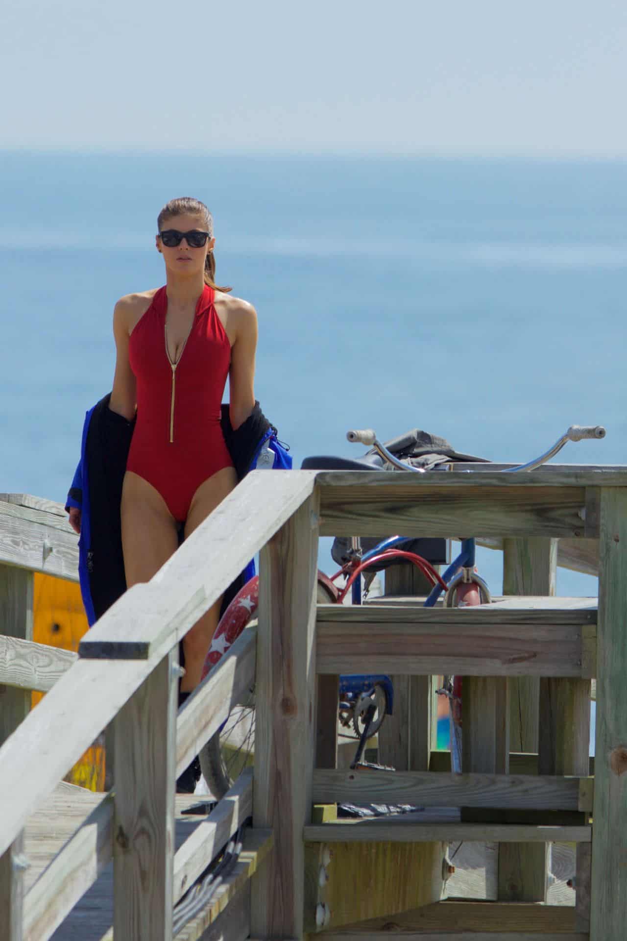 Alexandra Daddario Looks Incredible in a Swimsuit at the Beach in Savannah - 1