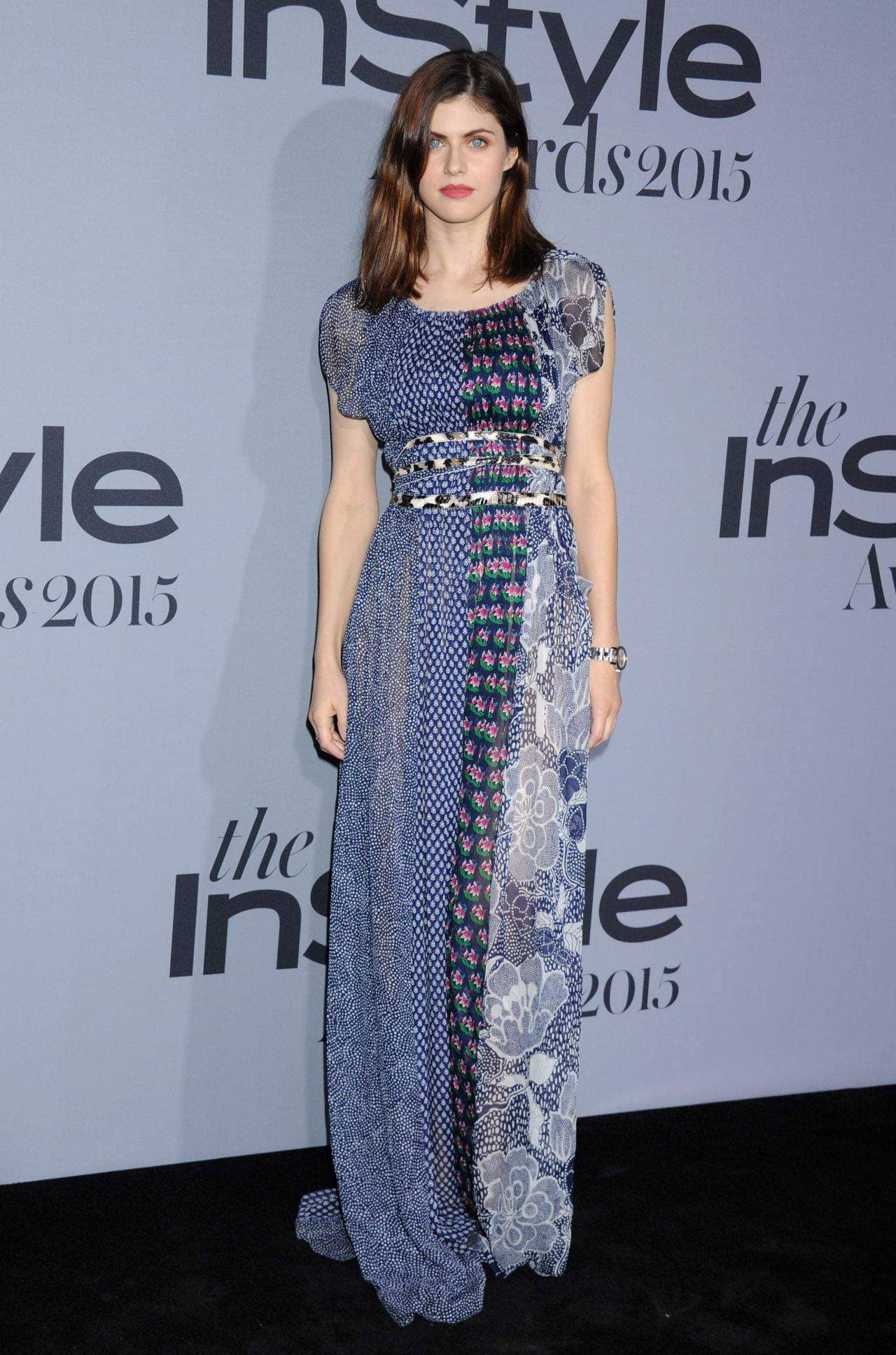 Alexandra Daddario Stuns in a Blue and Purple Dress at the Instyle Awards - 1