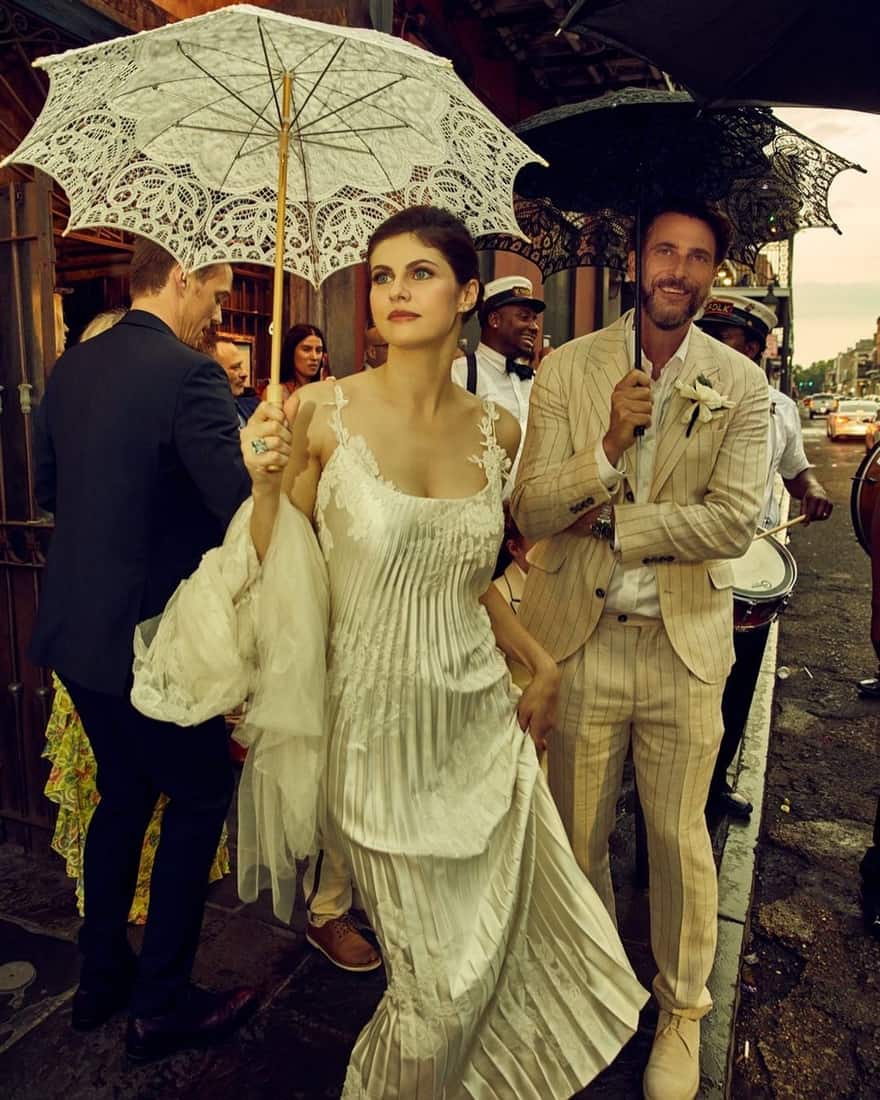 Alexandra Daddario Wows in a Vintage-Inspired Gown at Her Fairytale Wedding - 1