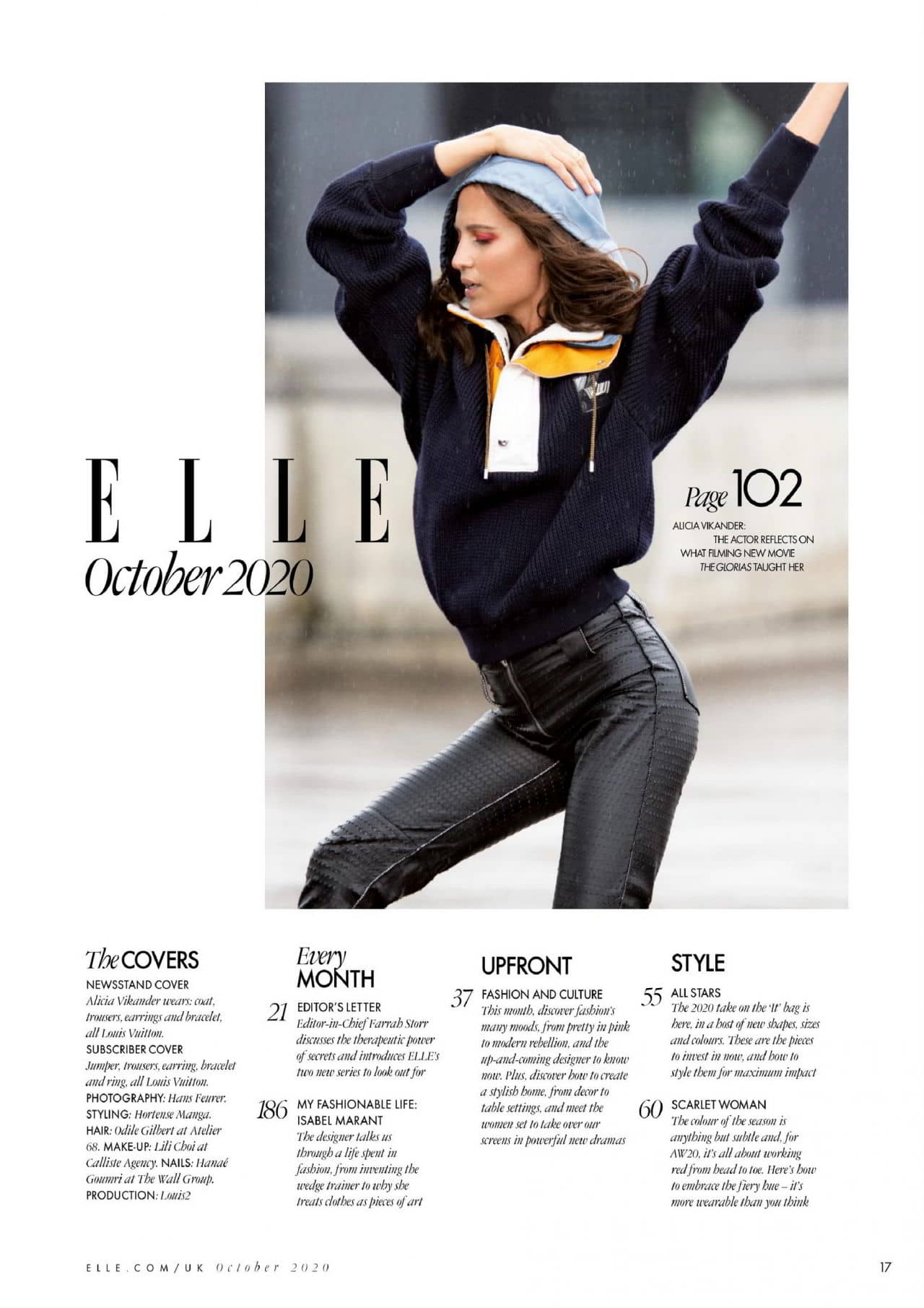 Alicia Vikander in Elle UK - October 2020 Issue - 1