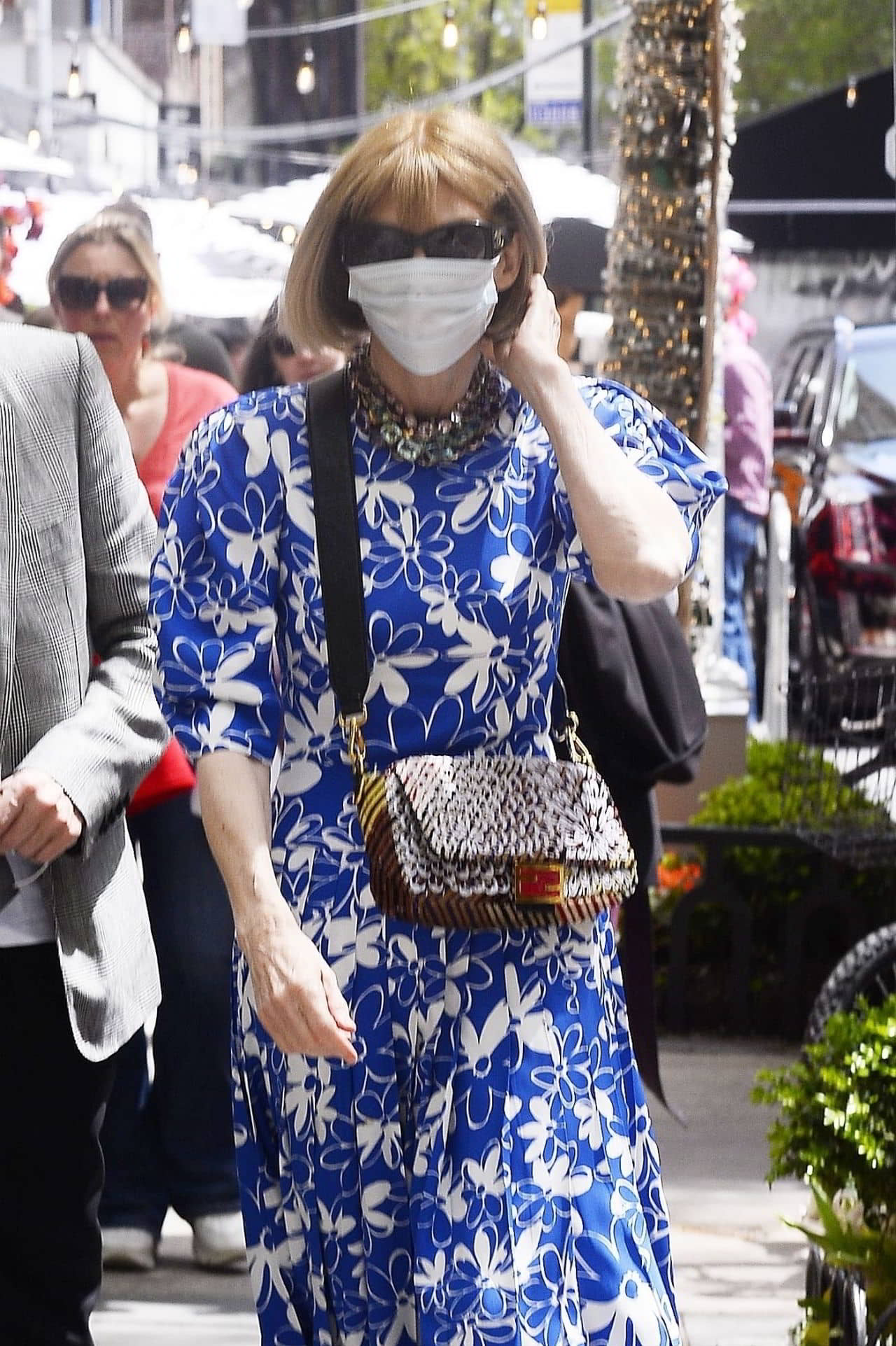 Anna Wintour Wears a Summer Blue Dress in New York - May 1, 2022 - 1