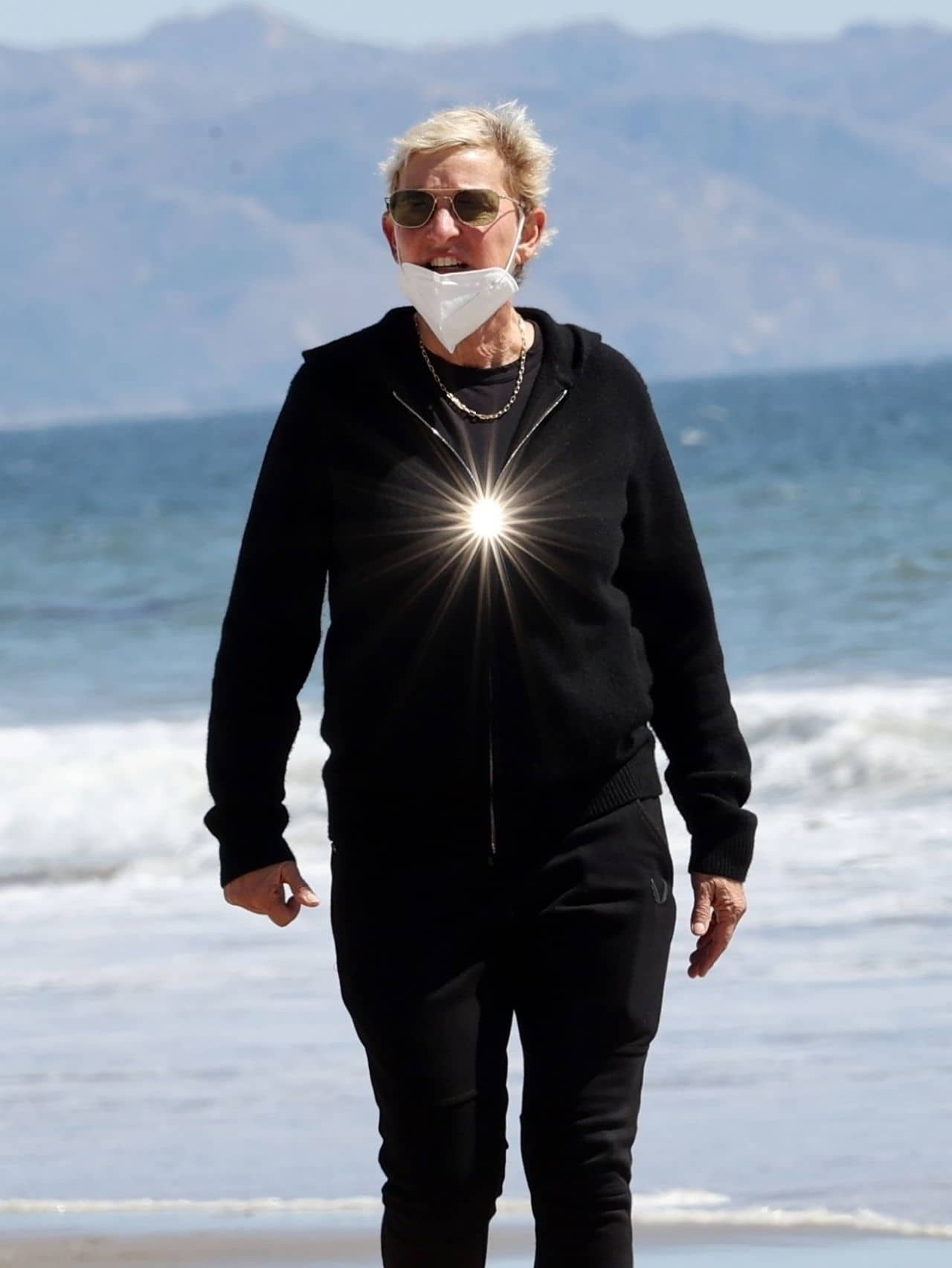 Ellen DeGeneres at Santa Barbara Beach, March 21, 2021 - 1