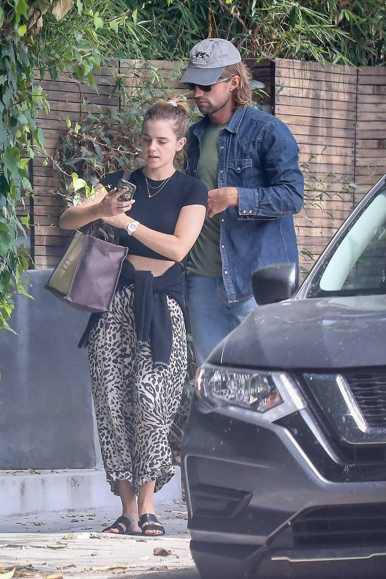 Emma Watson Casual Leaving Double Zero Pizza With Friend In LA - 1