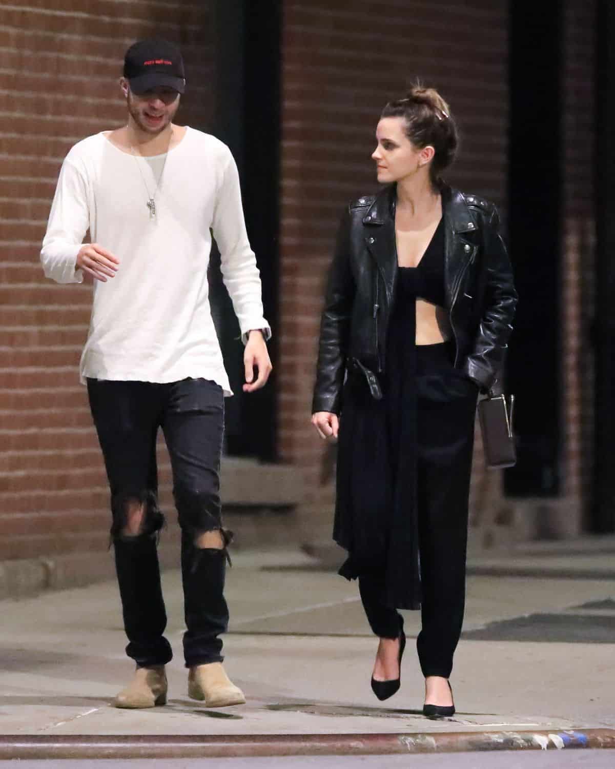 Emma Watson Edgy In All Black Outfit For Night Out In New York City - 1