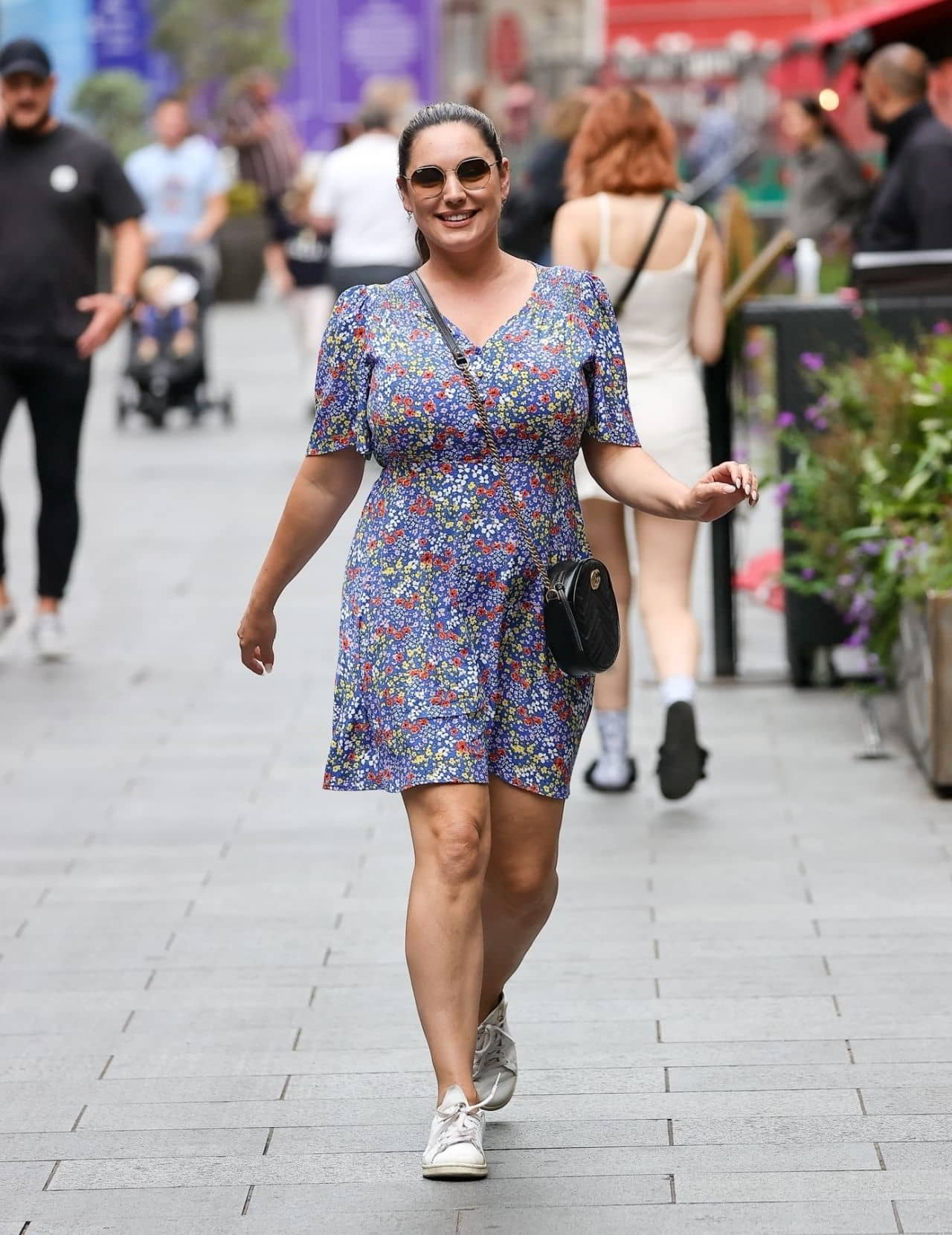 Kelly Brook in a Short Summer Dress in London, August 24, 2022