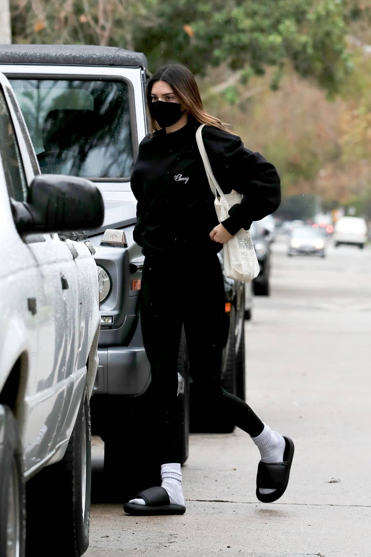 Kendall Jenner in a Black Outfit in West Hollywood, February 1, 2021 - 1