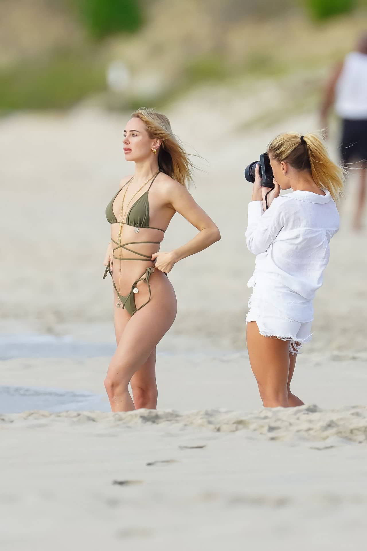 Kimberley Garner Photo Shoot on The Beach in St Barts, December 31, 2023 - 1