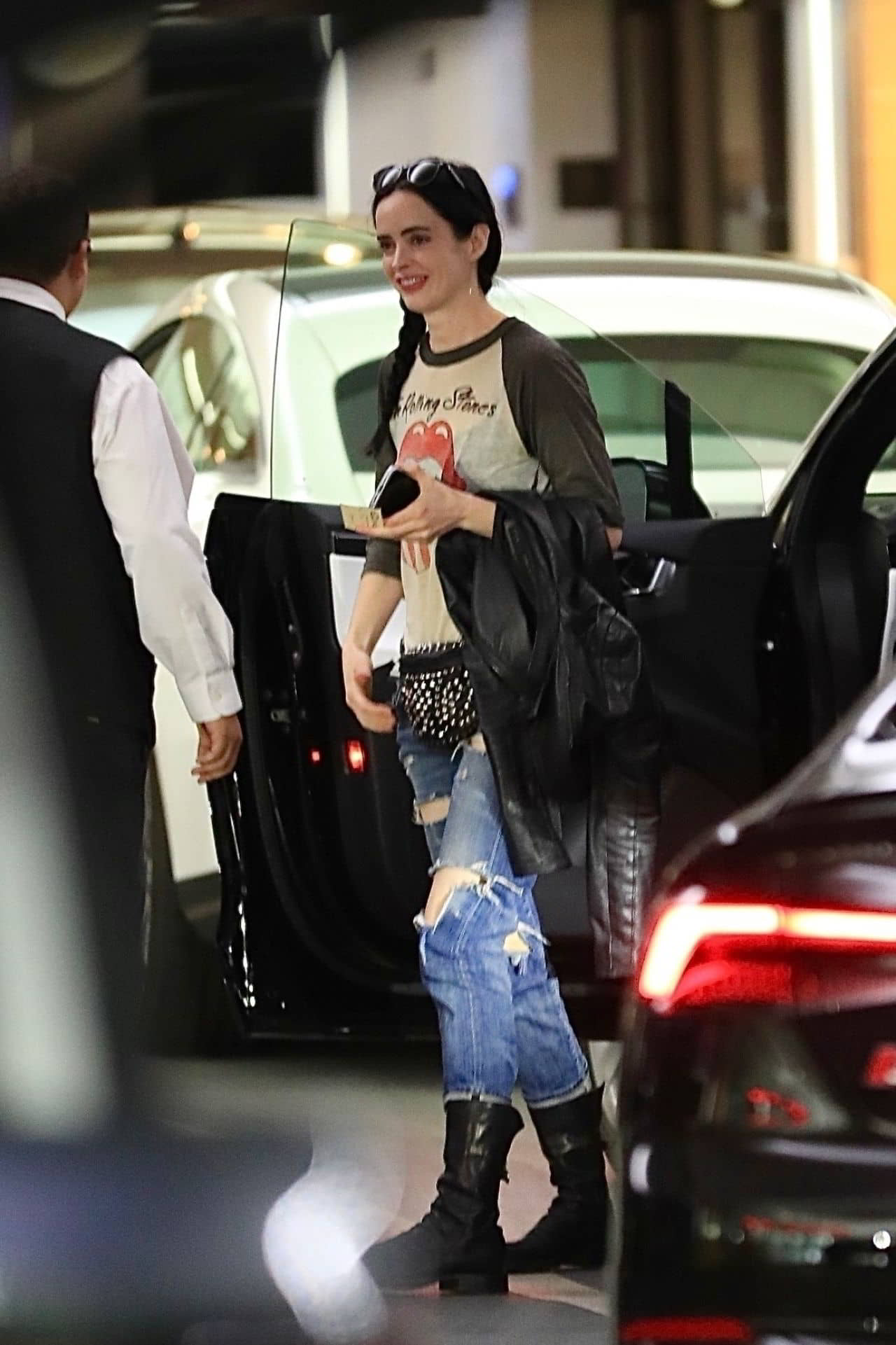 Krysten Ritter in Jeans and a Rolling Stones T-Shirt at Soho House in West Hollywood, May 3, 2023 - 1