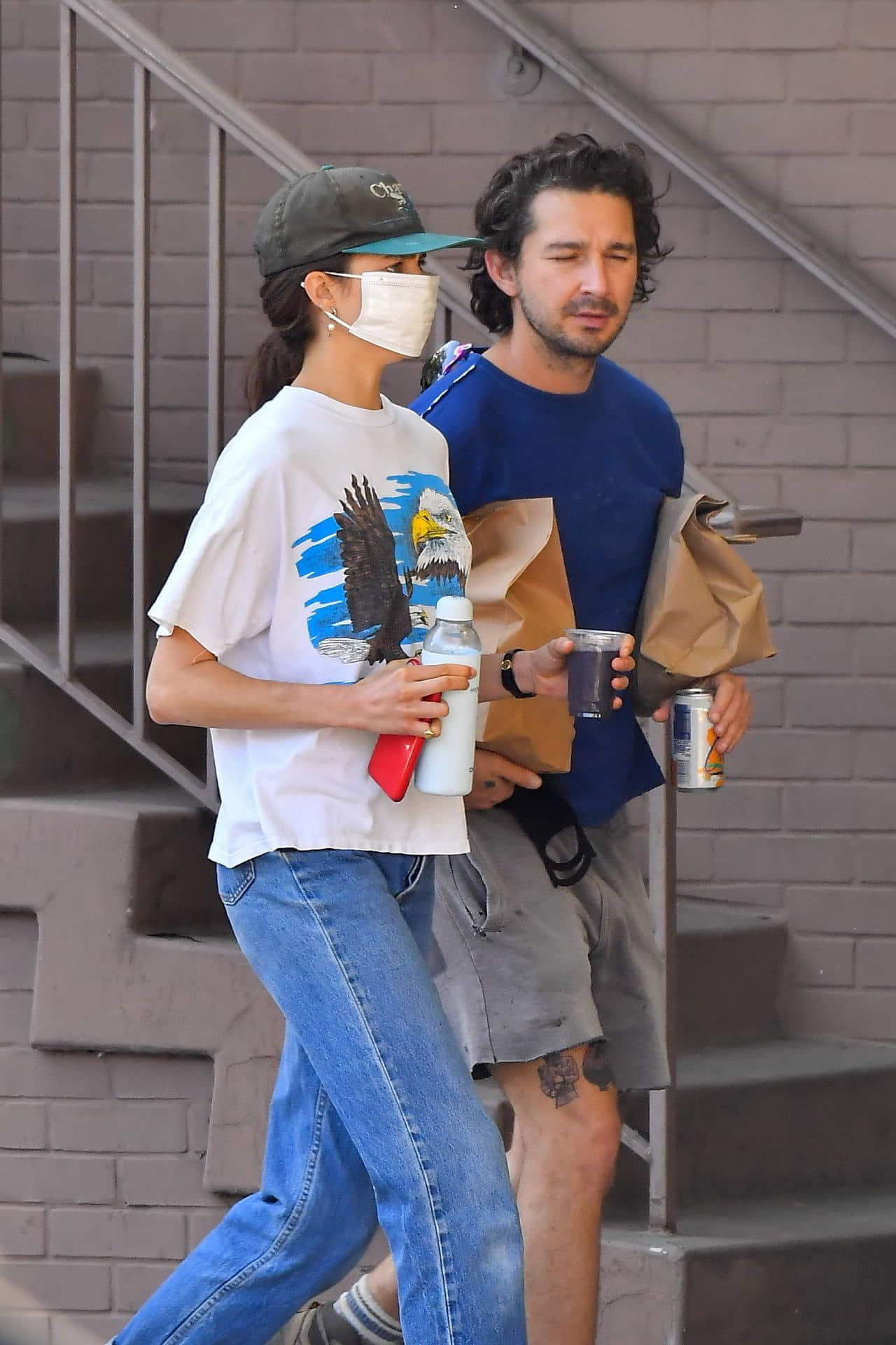 Margaret Qualley with Shia LaBeouf Out in Los Feliz, December 26, 2020 - 1