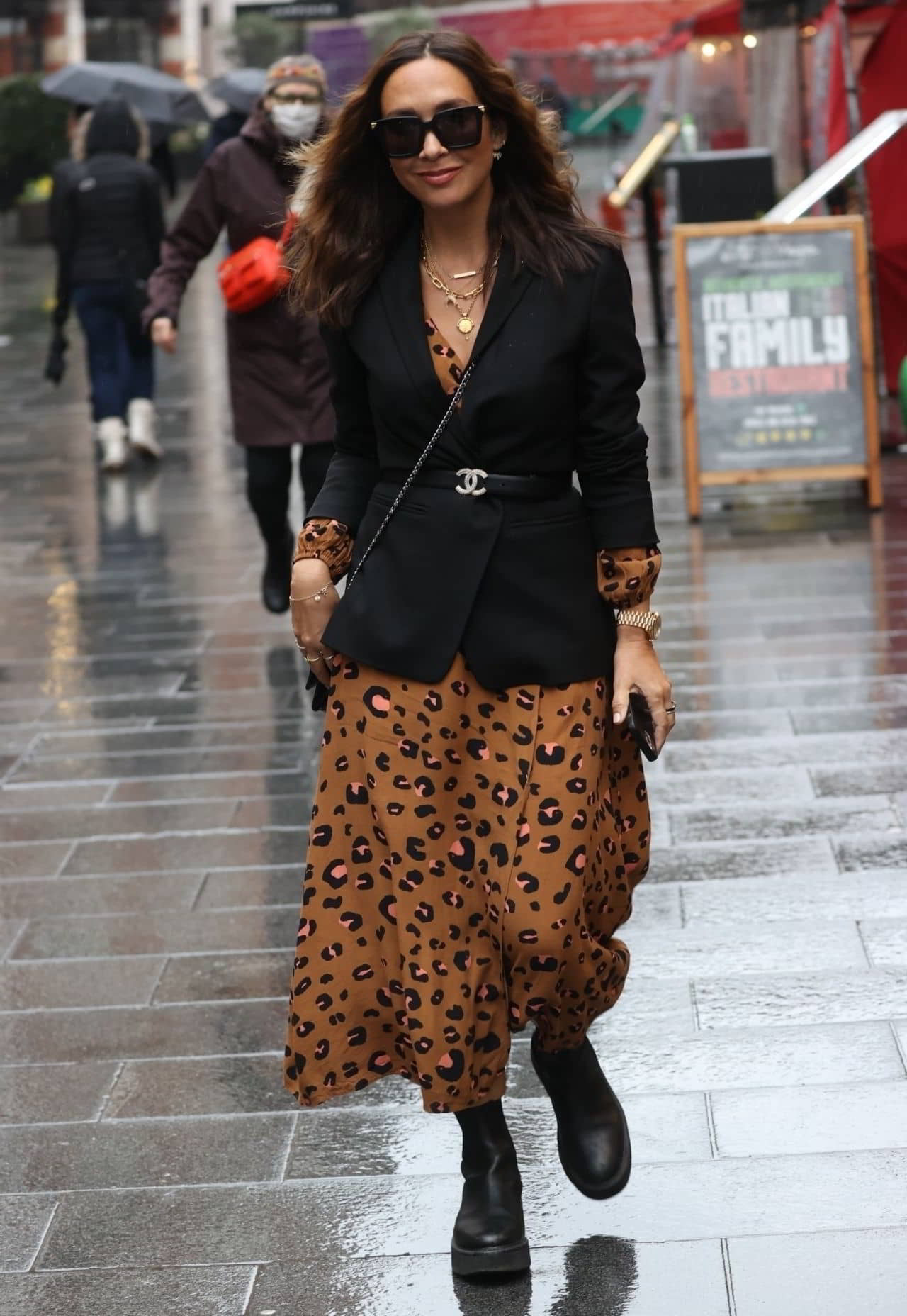 Myleene Klass in an Animal Print Dress in London, March 11, 2022 - 1