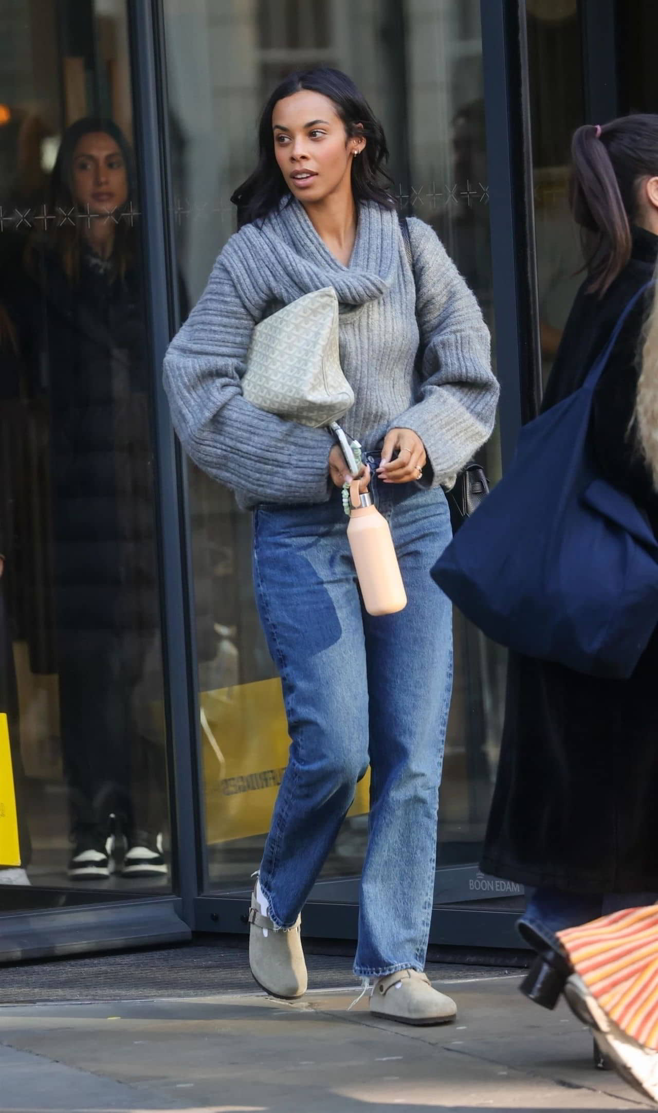 Rochelle Humes in a Grey Sweater in London, February 9, 2023 - 1