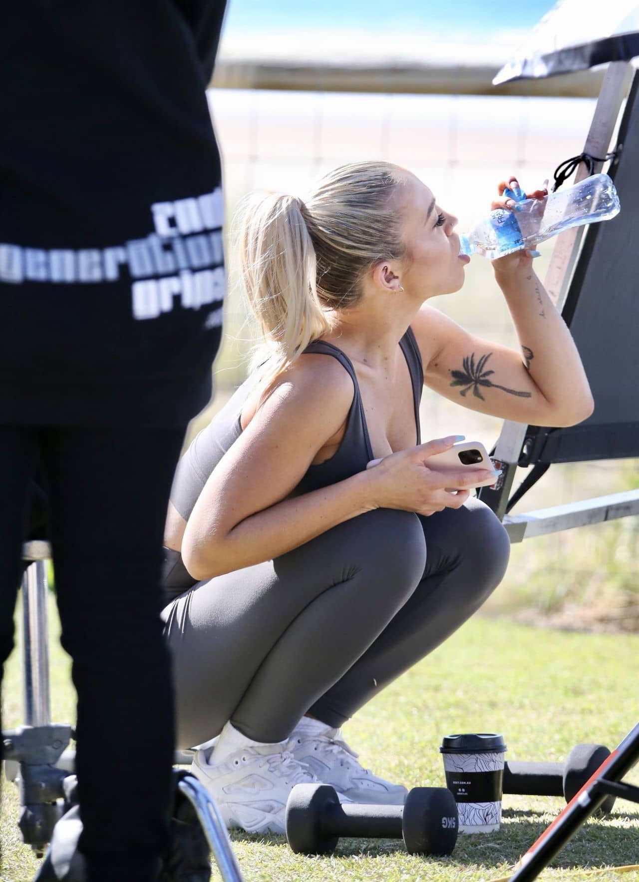 Tammy Hembrow Shooting Content for Her Fitness App, June 4, 2020 - 1