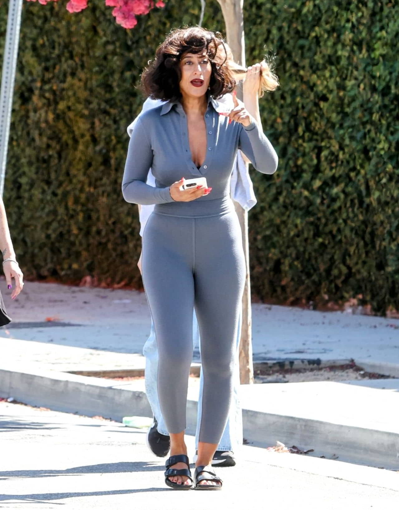 Tracee Ellis Ross in Grey Plunge Bodysuit, September 6, 2023 - 1