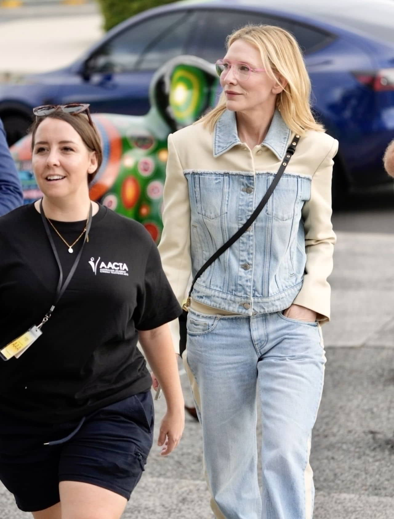 Cate Blanchett's Double Denim Ensemble at HOTA on the Gold Coast, February 9, 2024 - 1