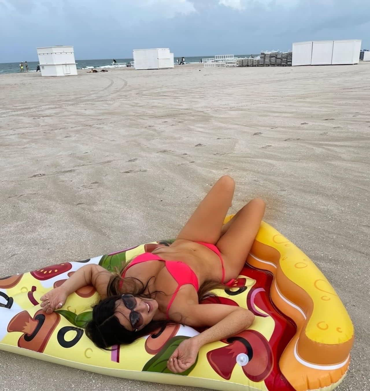 Claudia Romani's Giant Veggie Pizza Floatie in Miami, July 14, 2021 - 1