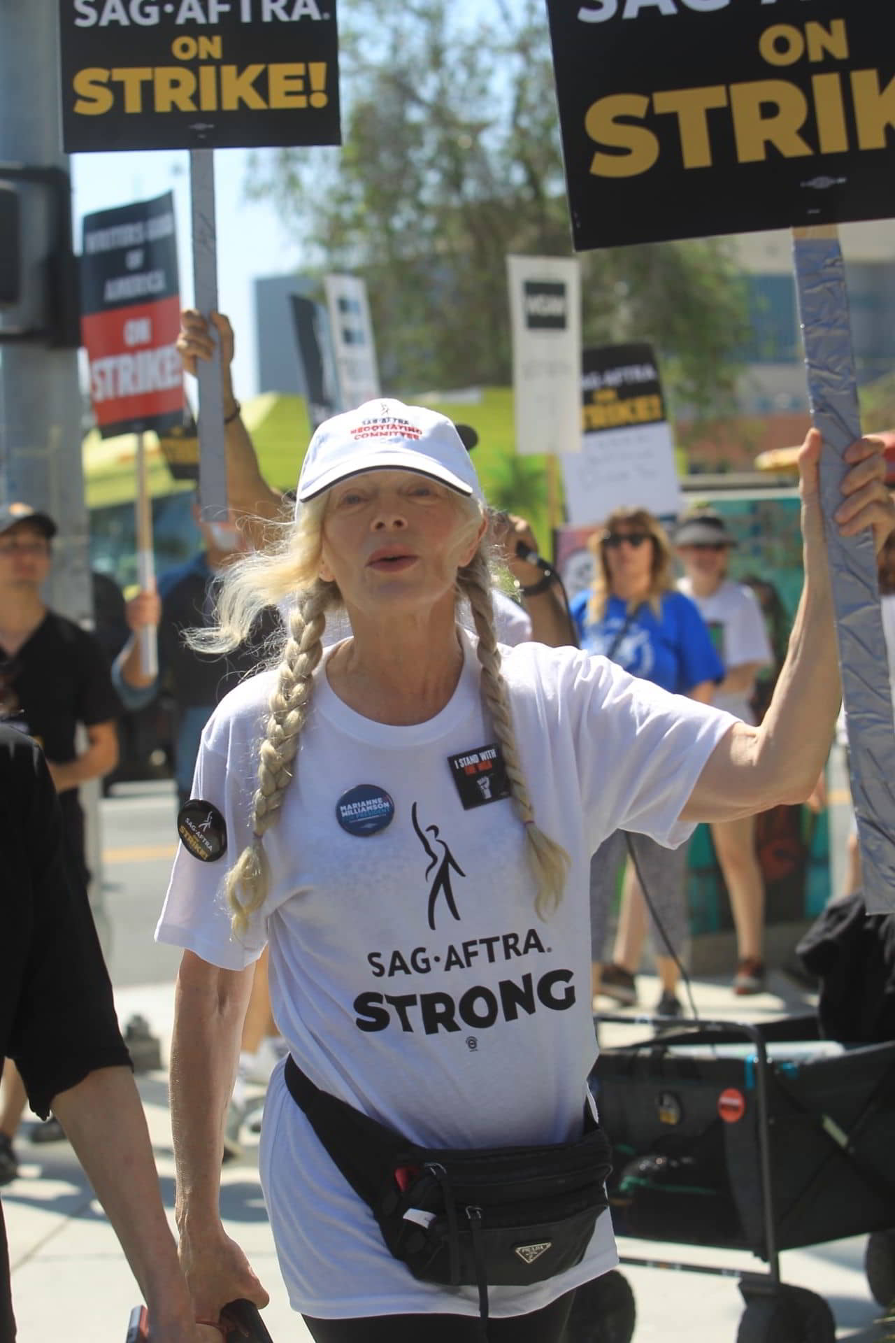 Francis Fisher at SAG Strike at Netflix in Hollywood, July 18, 2023 - 1