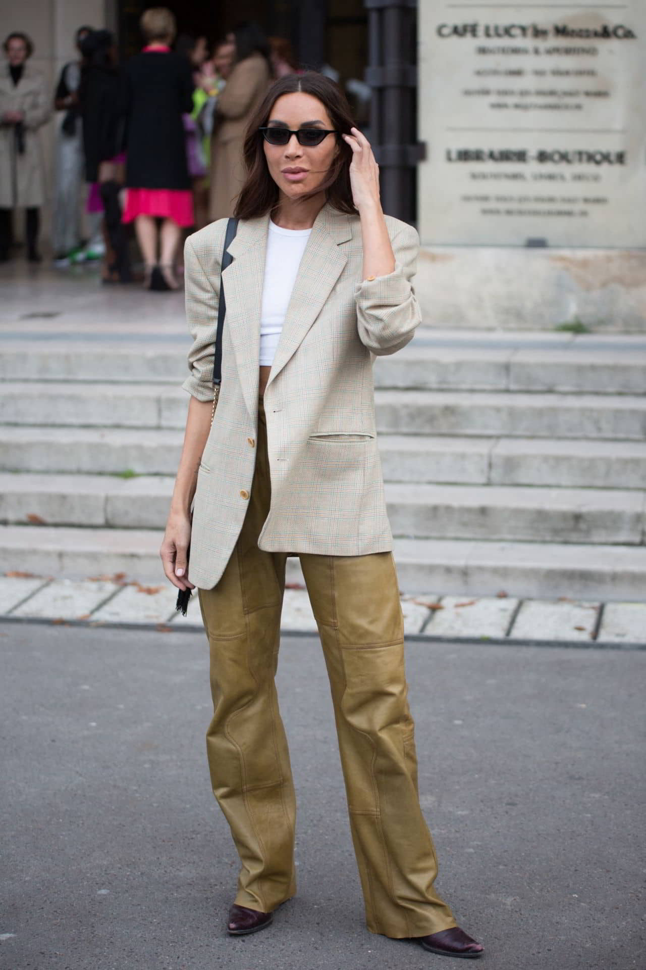 Ines Loan Rau Leaving L'Oreal Show at Paris Fashion Week, October 3, 2021 - 1