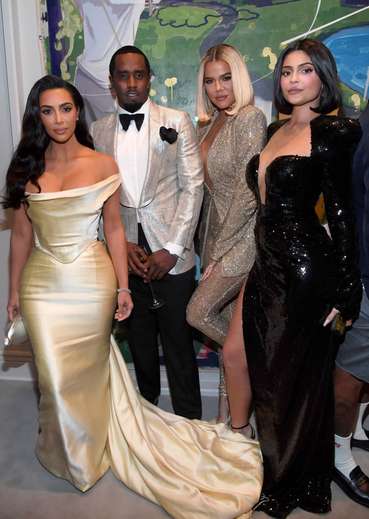 Kim Kardashian, Khloe Kardashian, and Kylie Jenner at Sean Combs' 50th Birthday Bash in Los Angeles - 1