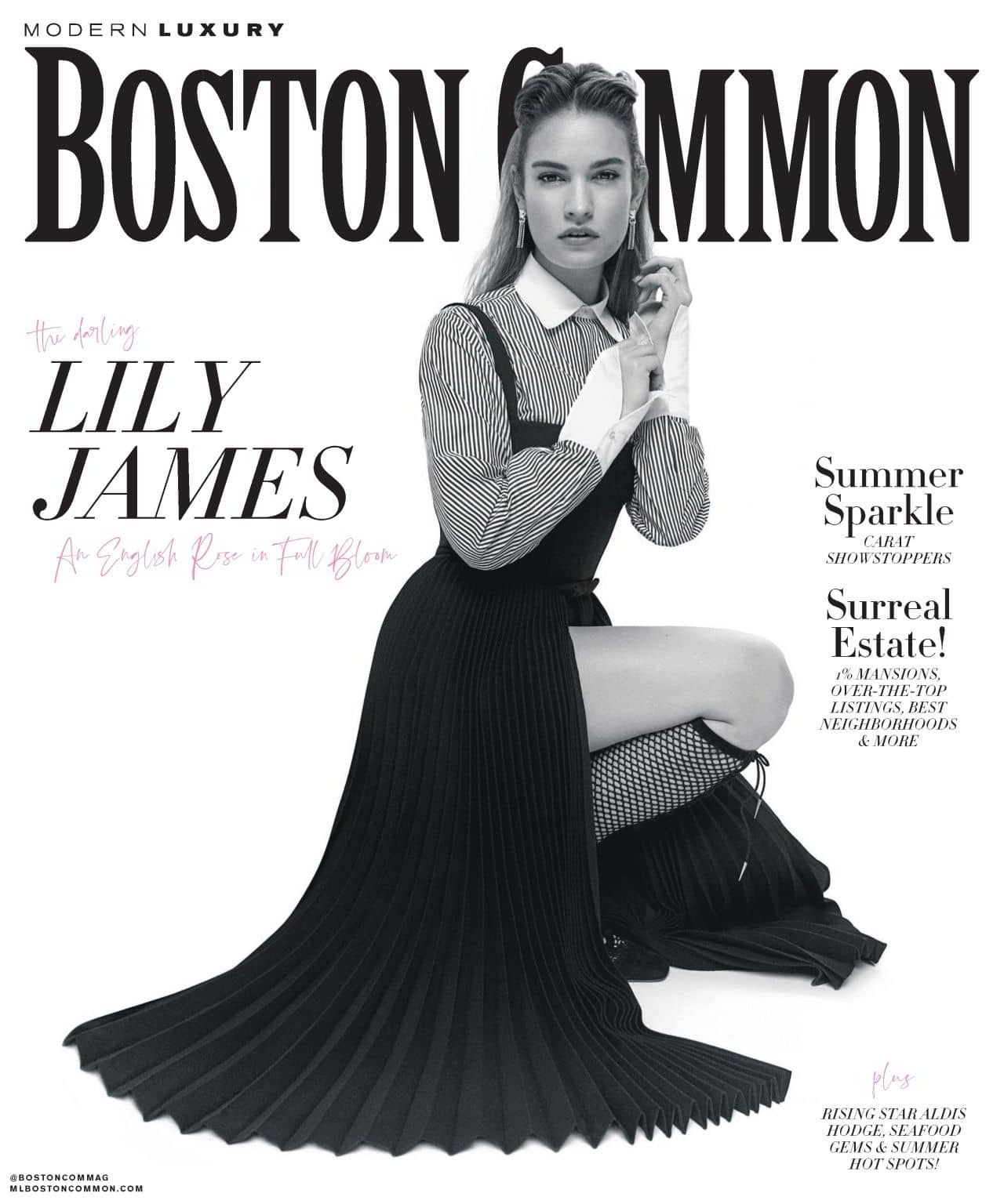 Lily James for Boston Common Magazine June 2019 Issue - 1