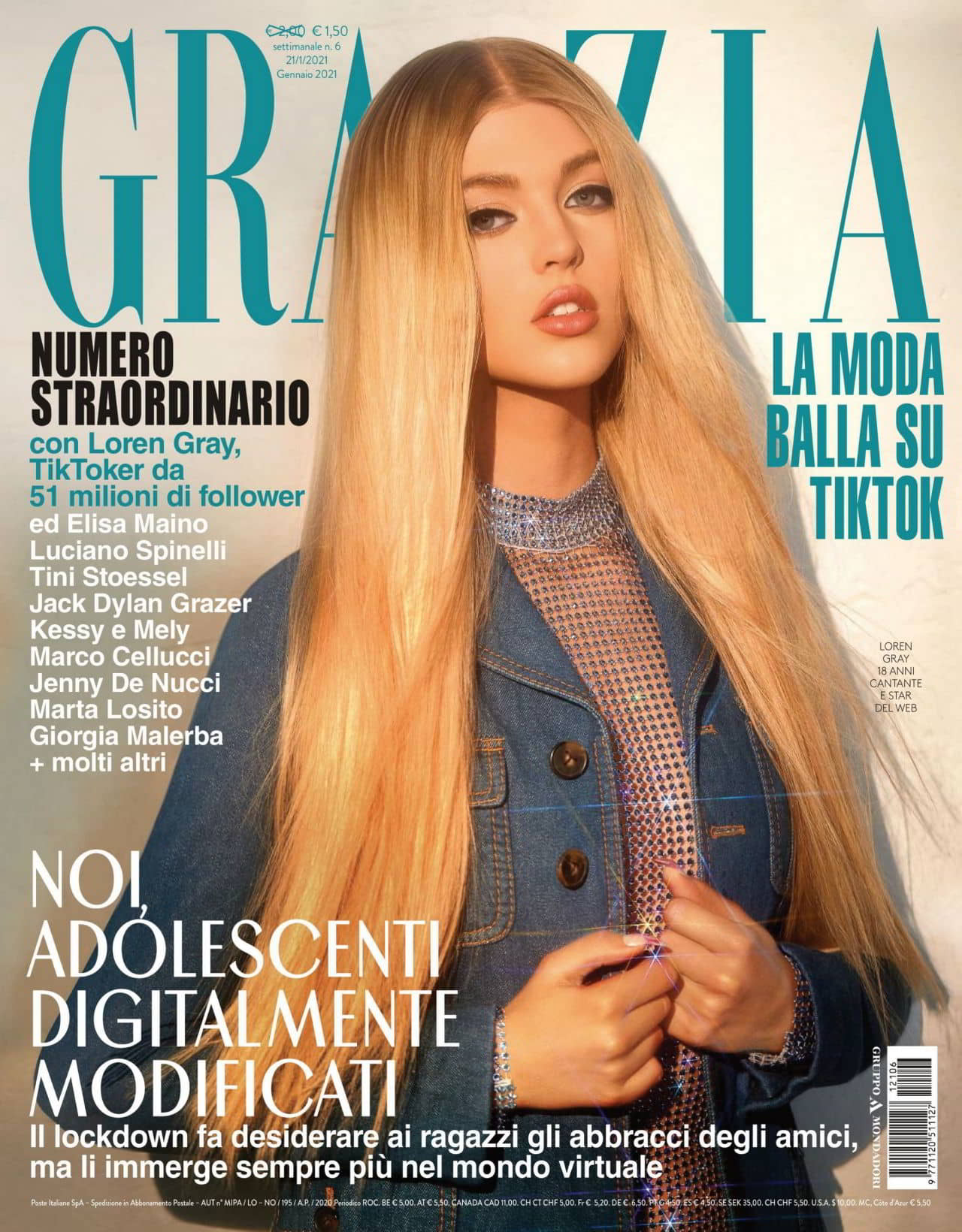 Loren Gray for Grazia Magazine Italy January 21, 2021 Issue - 1