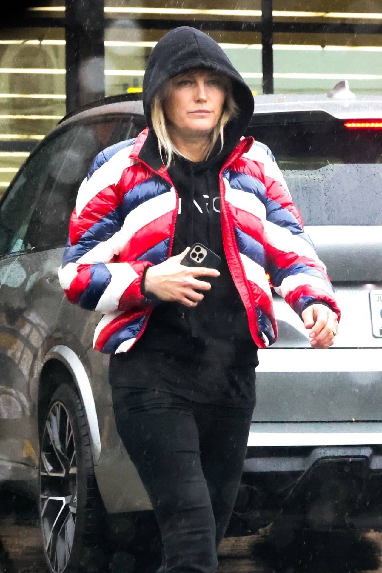 Malin Akerman in a Black Hoodie and Puffer Coat at Gelson's in Los Feliz, March 11, 2023 - 1