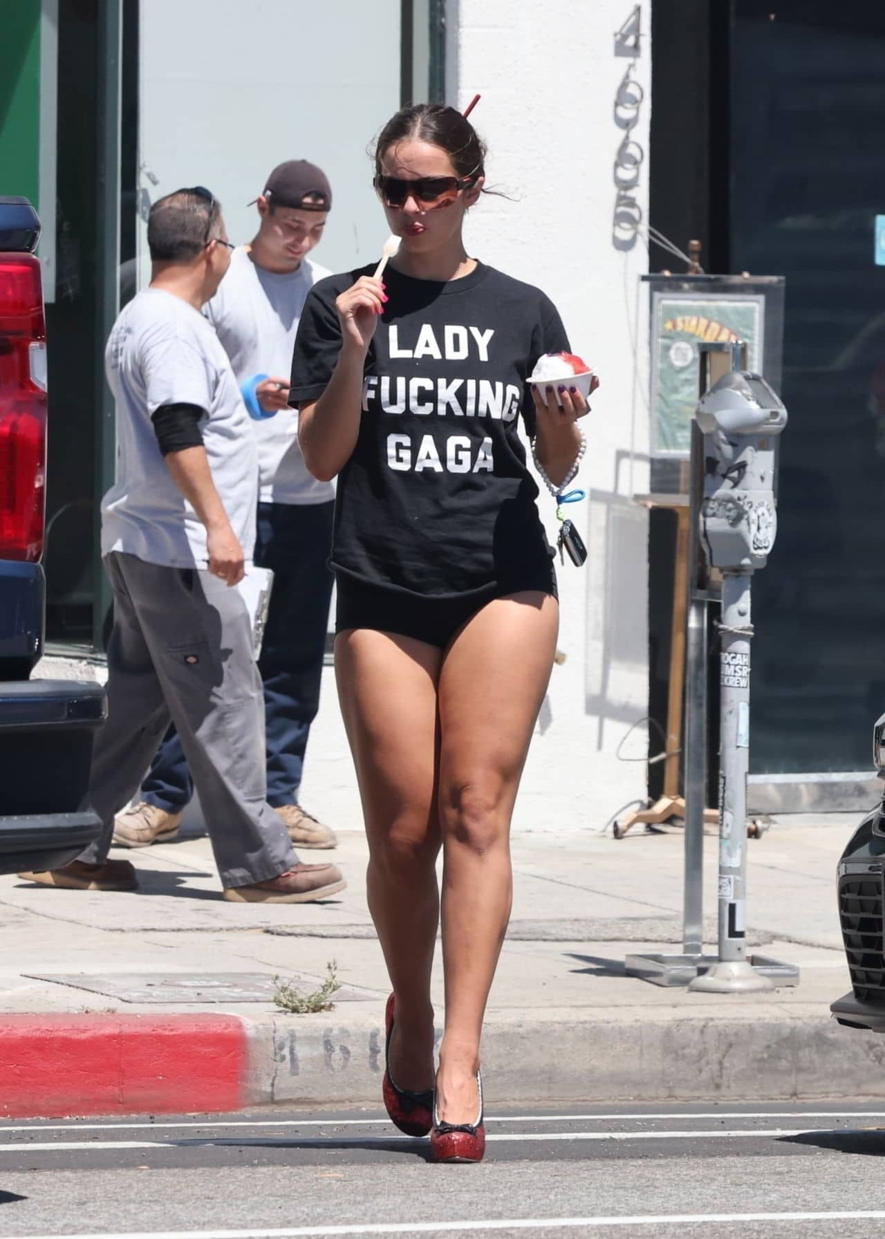 Addison Rae in a Lady Gaga T-Shirt in Los Angeles - 1