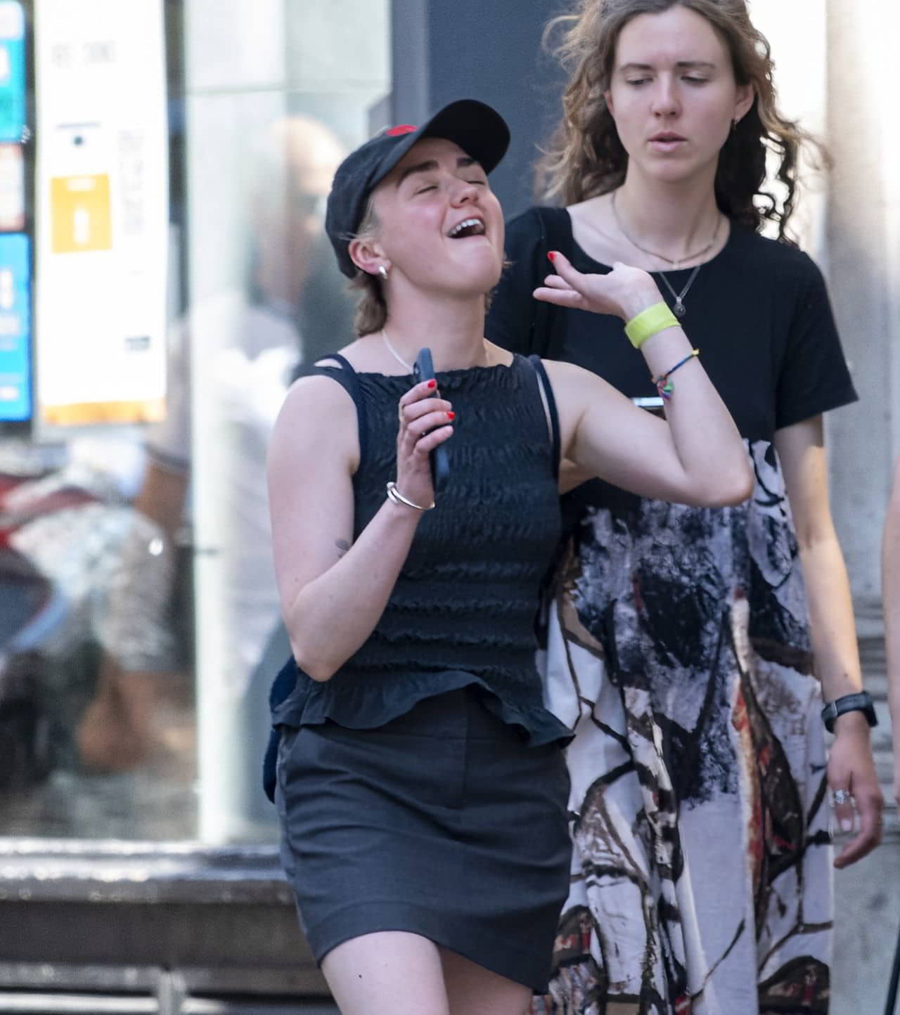 Maisie Williams in Stylish Black Outfit in London - Instagram Fashion - 1