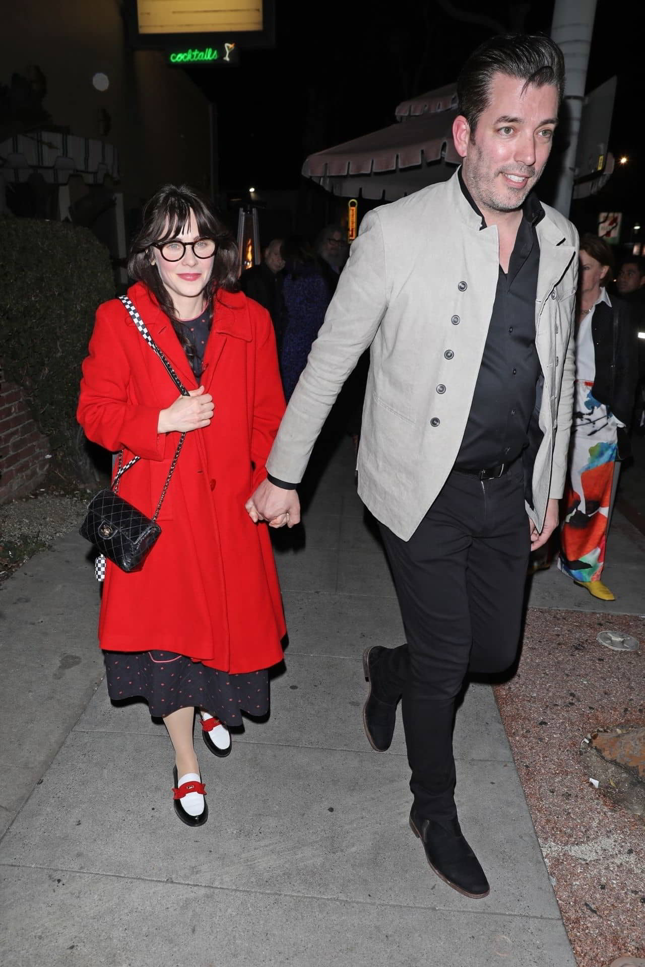 Zooey Deschanel and Jonathan Scott Depart Delilah in West Hollywood - February 12, 2024 - 1