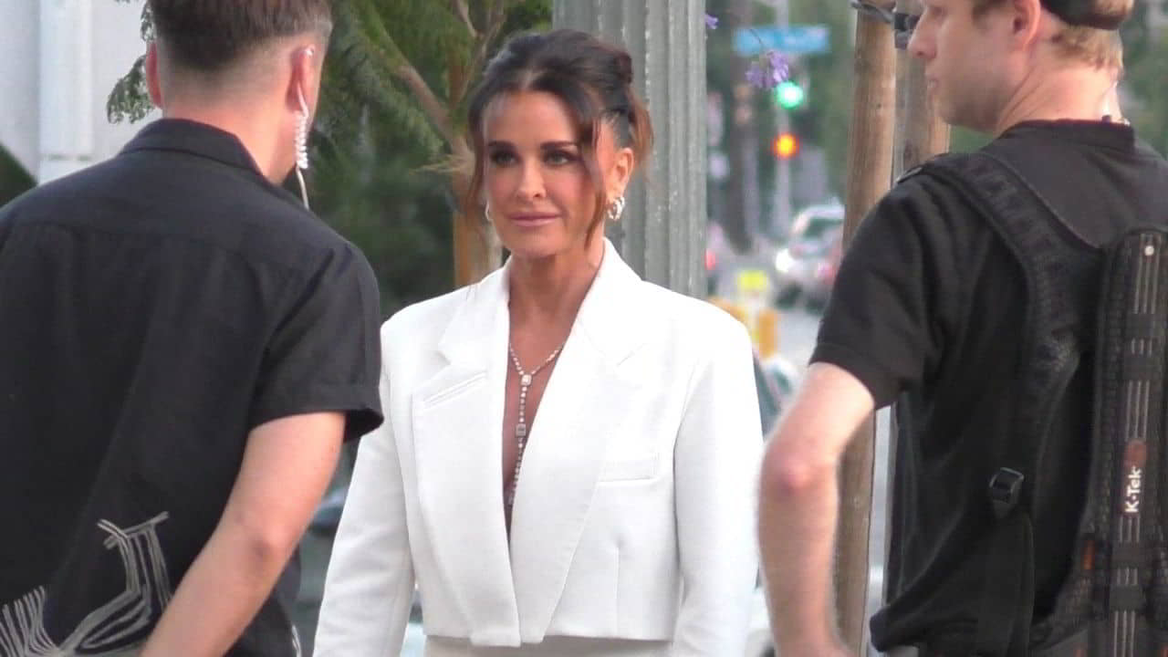 Kyle Richards Filming Real Housewives of Beverly Hills in Hollywood