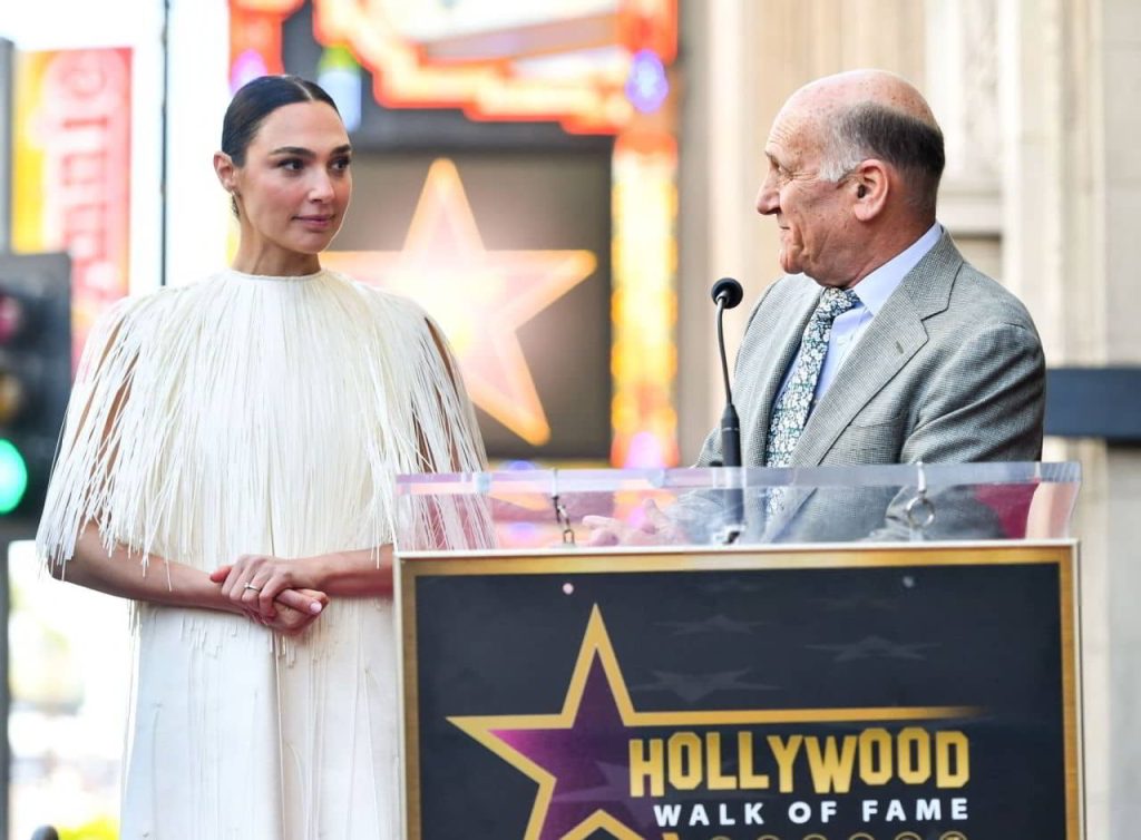 Gal gadot exudes timeless elegance in sleek saint laurent at walk of fame 06