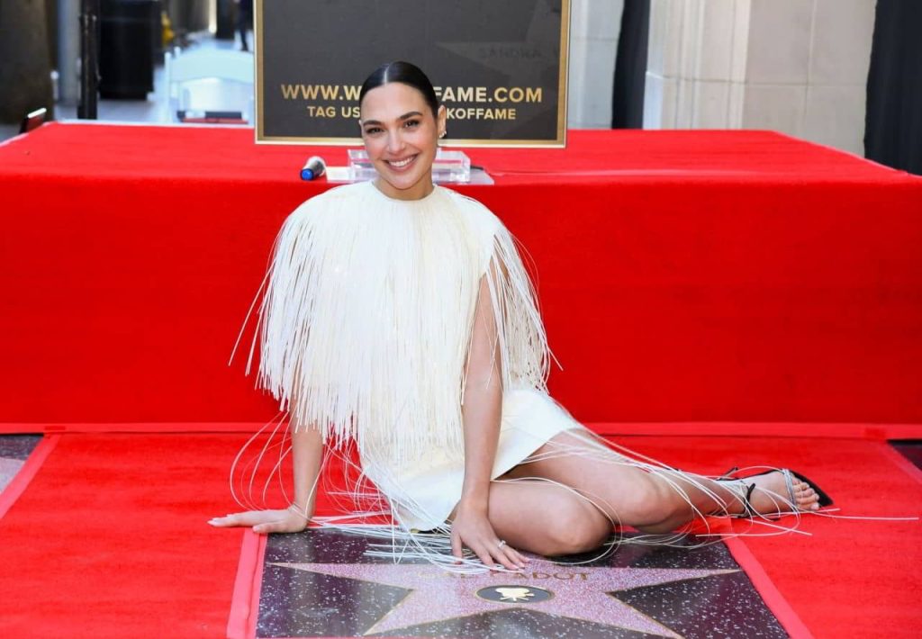 Gal gadot exudes timeless elegance in sleek saint laurent at walk of fame 11